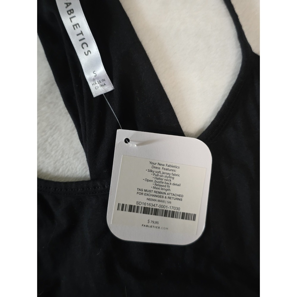 Fabletics Womens Small Black Neema Maxi Dress Halter neck Relaxed Fit NWT $79.95 - Picture 7 of 7
